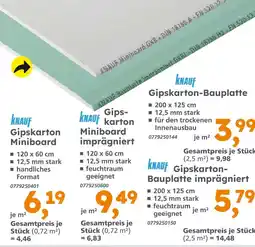 Globus Baumarkt Knauf gipskarton miniboard Angebot