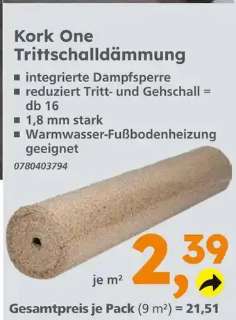 Globus Baumarkt Kork one trittschalldämmung Angebot