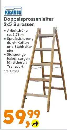 Globus Baumarkt Krause doppelsprossenleiter 2x5 sprossen Angebot