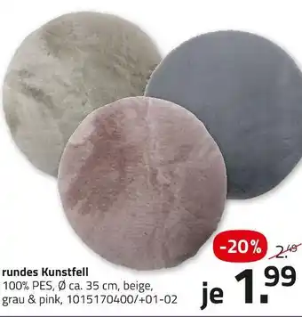 ROLLER Rundes kunstfell Angebot
