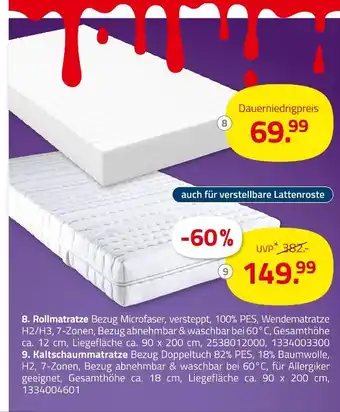 ROLLER Rollmatratze Angebot