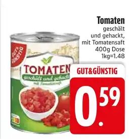 Edeka Gut&günstig tomaten geschält und gehackt mit tomatensaft Angebot