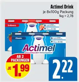 Edeka Danone actimel drink erdbeere Angebot