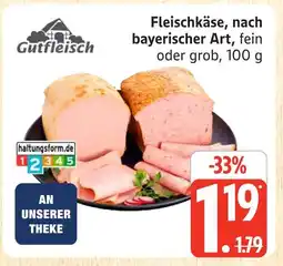 Marktkauf Gutfleisch fleischkäse, nach bayerischer art, fein oder grob Angebot