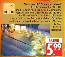Marktkauf Dekor christmas led schneeballschweif Angebot