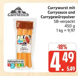 Marktkauf Gutfleisch currywurst mit currysauce und currygewürzpulver Angebot