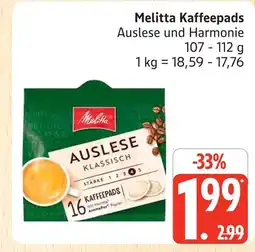 Marktkauf Melitta kaffeepads auslese und harmonie Angebot
