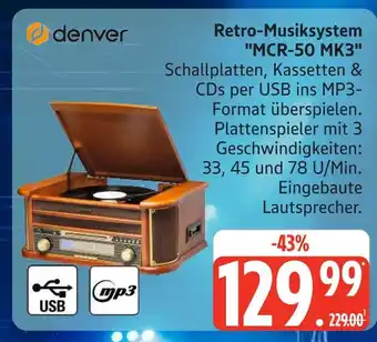 Marktkauf Denver retro-musiksystem mcr-50 mk3 Angebot