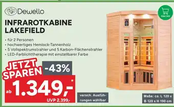 Marktkauf Dewello infrarotkabine lakefield Angebot