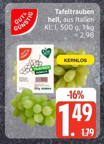 Edeka Gut & günstig tafeltrauben hell Angebot