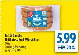 diska Gut & günstig delikatess bock würstchen Angebot