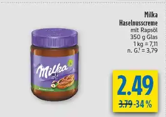 diska Milka haselnusscreme mit rapsöl Angebot