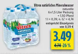 diska Vitrex natürliches mineralwasser naturelle Angebot