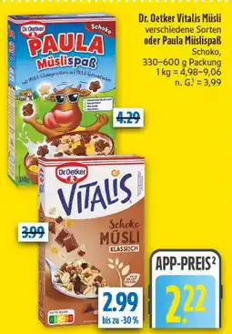 diska Dr. oetker vitalis müsli schoko klassisch Angebot