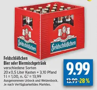 diska Feldschlößchen bier oder biermischgetränk Angebot