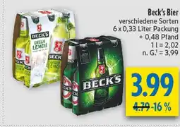 diska Beck's green lemon Angebot