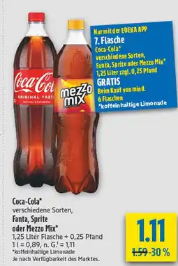diska Coca-cola, fanta, sprite oder mezzo mix Angebot
