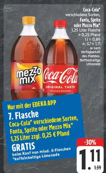 E-Center Coca-cola, fanta, sprite oder mezzo mix Angebot