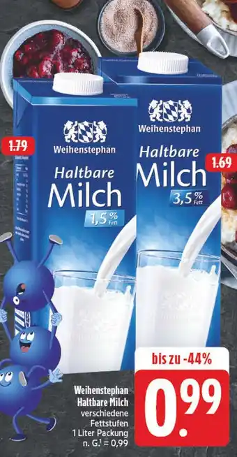 E-Center Weihenstephan haltbare milch 1,5% fett Angebot