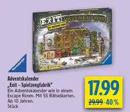 diska Ravensburger adventskalender „exit – spielzeugfabrik“ Angebot