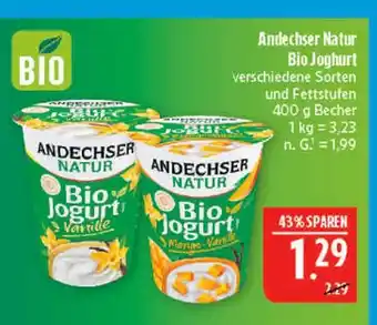 Marktkauf Andechser natur bio joghurt Angebot