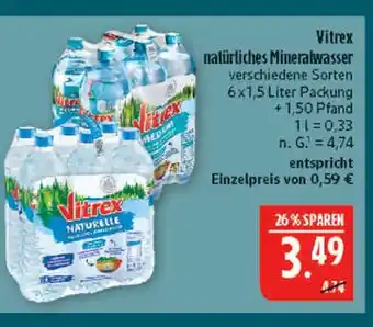 Marktkauf Vitrex natürliches mineralwasser Angebot
