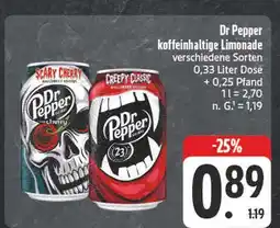 Edeka Dr pepper scary cherry koffeinhaltige limonade Angebot