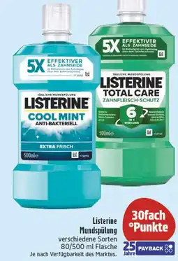 Edeka Listerine cool mint anti-bakteriell Angebot
