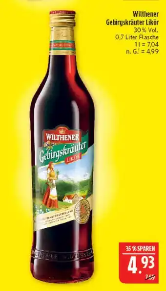 Marktkauf Wilthener gebirgskräuter likör Angebot