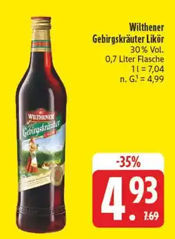 Edeka Wilthener gebirgskräuter likör Angebot