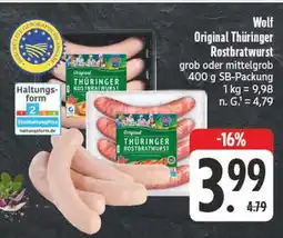 Edeka Wolf original thüringer rostbratwurst Angebot