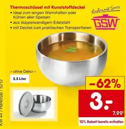 Netto Marken-Discount Gsw thermoschüssel mit kunststoffdeckel Angebot