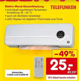 Netto Marken-Discount Telefunken elektro wand-keramikheizung Angebot