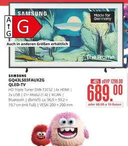 Hirsch und Ille Samsung gq43ls03fauxzg qled-tv Angebot