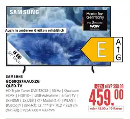 Hirsch und Ille Samsung gq50q8faauxzg qled-tv Angebot