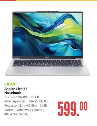 Hirsch und Ille Acer aspire lite 16 notebook Angebot