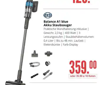 Hirsch und Ille Sebo balance a1 blue akku staubsauger Angebot