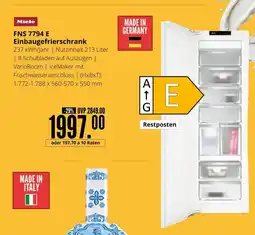Hirsch und Ille Miele fns 7794 e einbaugefrierschrank Angebot