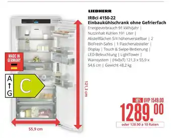 Hirsch und Ille Liebherr irbci 4150-22 einbaukühlschrank ohne gefrierfach Angebot