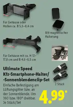 Lidl Ultimate Speed Kfz-Smartphone-Halter/ -Sonnenblendenclip-Set Angebot