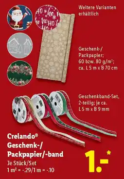 Lidl Crelando Geschenk-/ Packpapier/-band Angebot