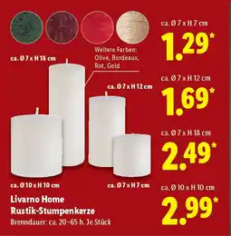 Lidl Livarno Home Rustik-Stumpenkerze ca. Ø10 x H 10 cm Angebot