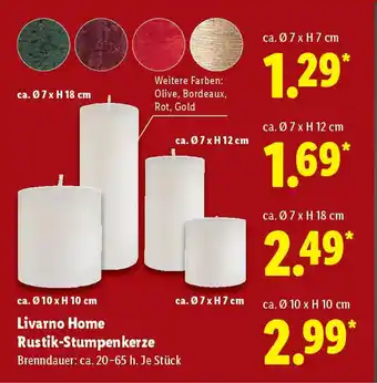 Lidl Livarno Home Rustik-Stumpenkerze ca. Ø10 x H 10 cm Angebot