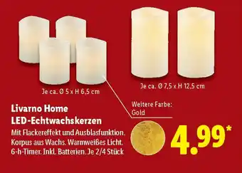 Lidl Livarno Home LED-Echtwachskerzen Angebot