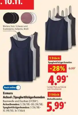Lidl Esmara Achsel-/Spaghettiträgerhemden Angebot
