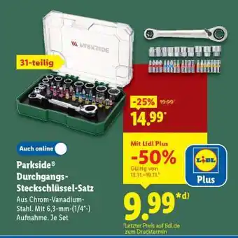 Lidl Parkside Durchgangs-Steckschlüssel-Satz Angebot