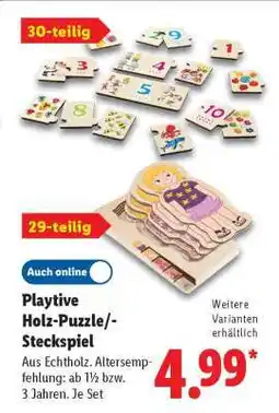 Lidl Playtive Holz-Puzzle/-Steckspiel Angebot