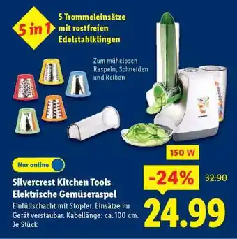 Lidl Silvercrest Kitchen Tools Elektrische Gemüseraspel Angebot