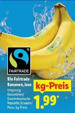 Lidl Bio-Fairtrade-Bananen, lose Angebot