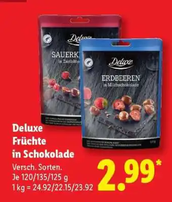 Lidl Deluxe Früchte in Schokolade Angebot
